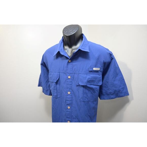 G.H. Bass Co. Camp Shirt Blue Vented Hiking Outdoors Mens Size XL - Picture 2 of 8